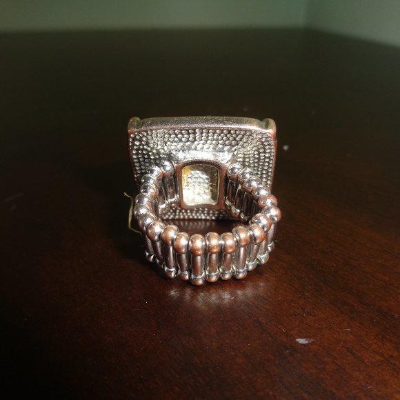 Beaded square ring- costume jewelry - Picture 4 of 10